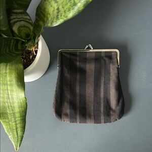 Marimekko Large Kukkaro Purse - Black/Grey Stripe